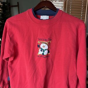 Vintage M&C Sportswear Grandma Christmas Sweatshirt MEDIUM COTTAGECORE  RED